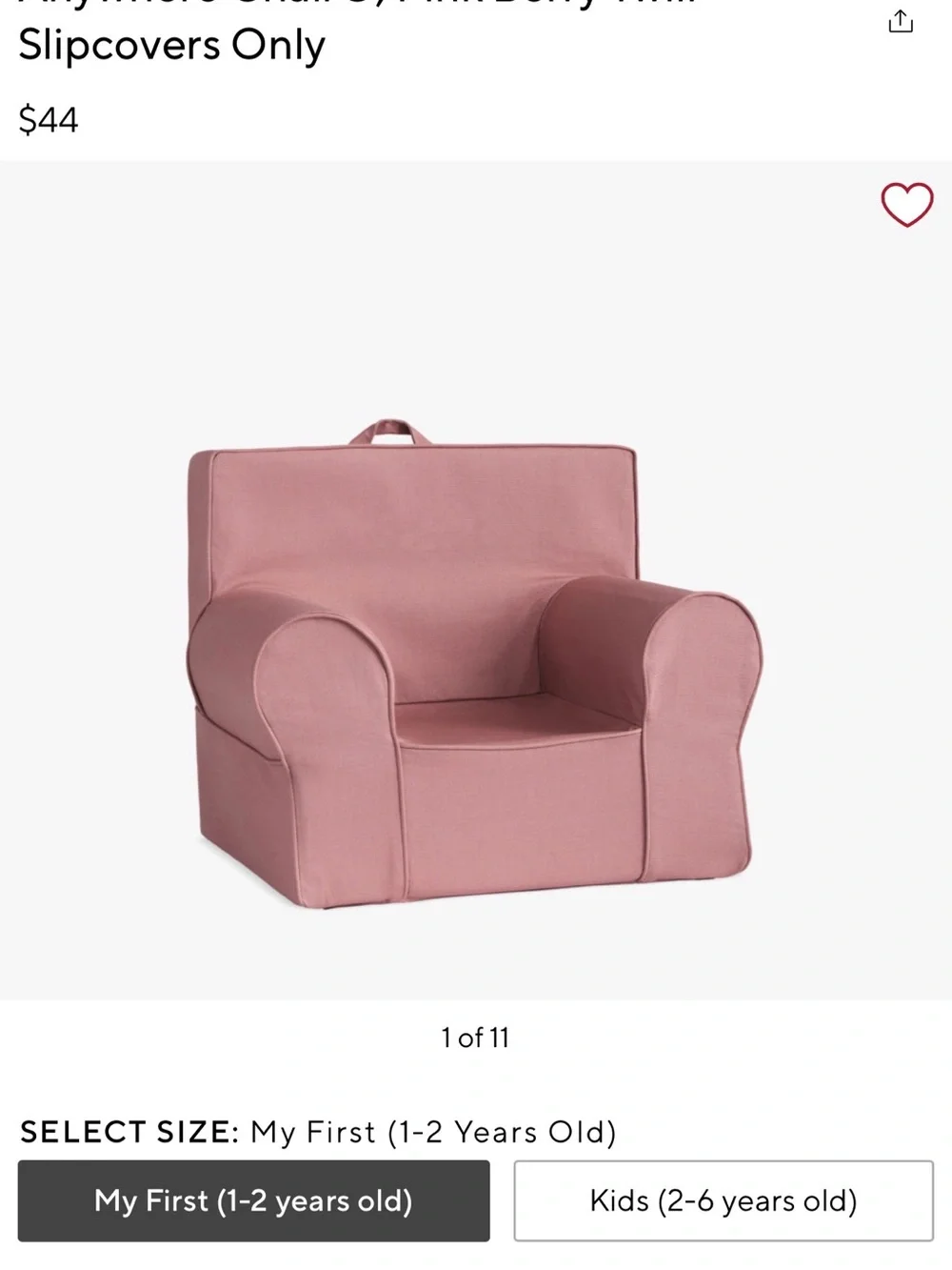 Pottery Barn Kids Armchair Slipcover in Grey